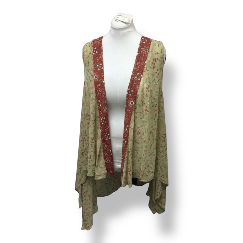 Cato Women’s Sleeveless Open Front Asymmetric Kimono Vest, size L